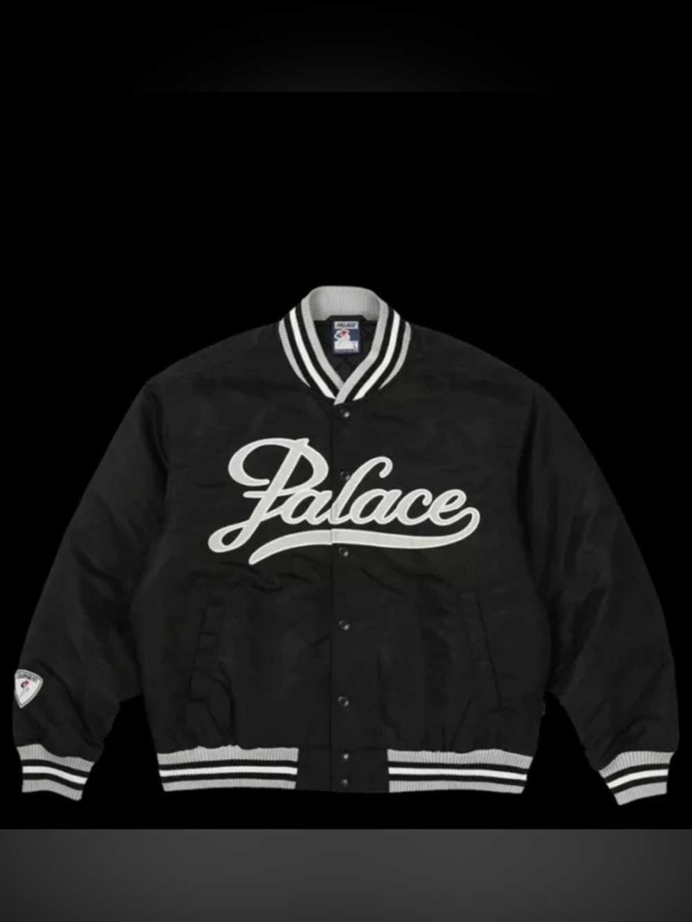 New Size Small Palace Satin The Arena Jacket 'Black' Boxy Cropped Fit 2023